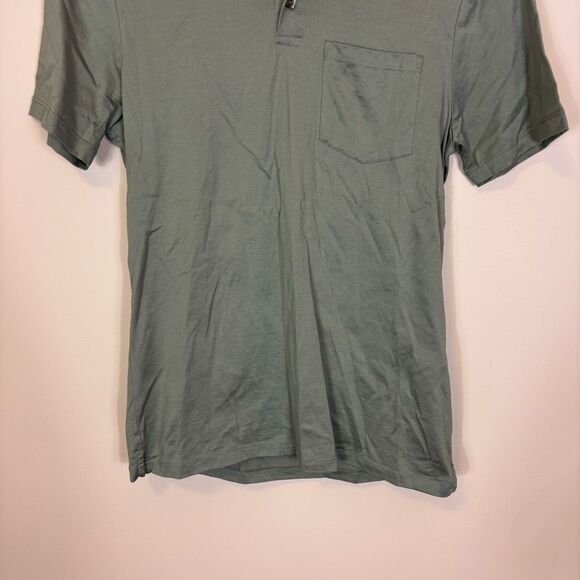 Reiss Men's Green Egyptian Cotton Collared Short Sleeve Polo Small - Picture 4 of 7